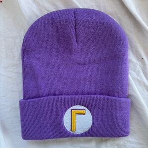 Purple WALUIGI super Mario bros Nintendo style beanie Halloween brand new